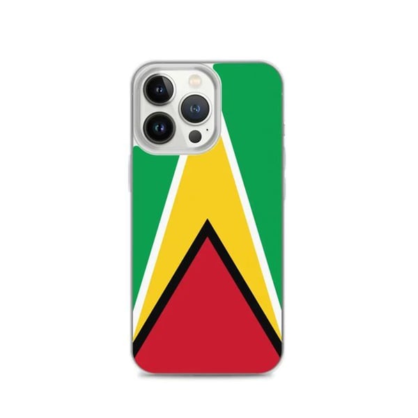 Mobilskal - PIXELFORMA - Guyanas flagga - Kompatibel med iPhone 13 Pro - Flexibel - Stötabsorberande - Silikon