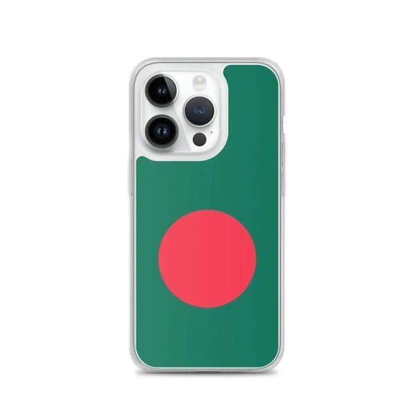 Mobilskal – Bangladeshs flagga – Kompatibel med iPhone 14 Pro – Mjukt fodral – Slitstarkt och stöttåligt - Silikon - Pixelforma