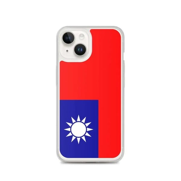 Telefonfodral – Taiwanflagga – Kompatibel med iPhone 14 – Mjuk fodral – Hållbar och stötbeständig - Silikon - Pixelforma