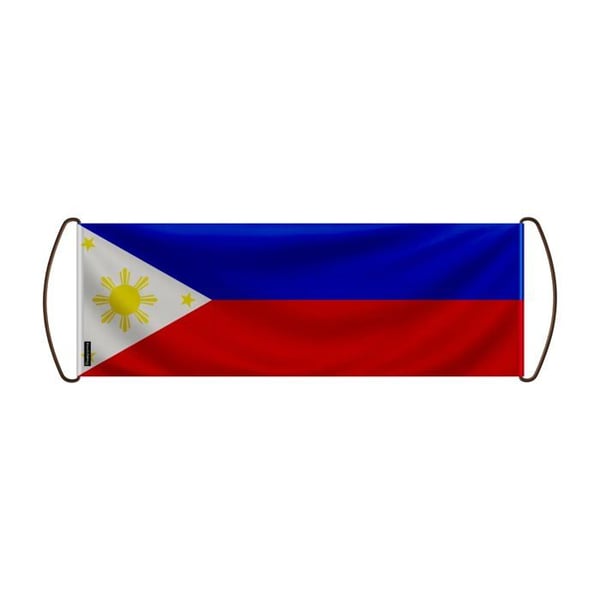 Scrollbanner – Filippinernas flagga – 24 x 70 cm – Polyester – Handflagga – Pixelforma