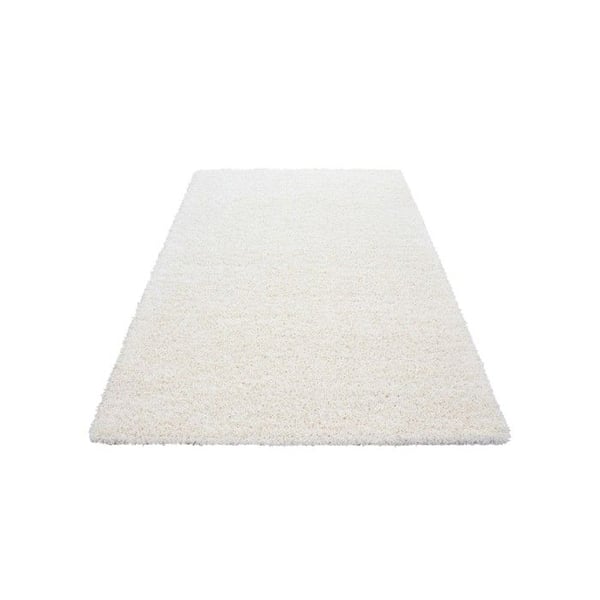 Mjuk och fluffig shaggy matta 30 mm för vardagsrum och sovrum (Dimension: 160 cm rund - Färg: Creme)