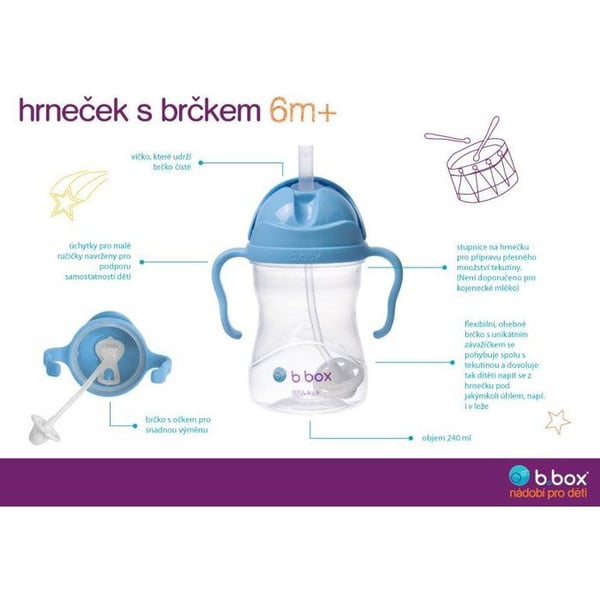 B.box Mugg med självlysande sugrör 240 ml