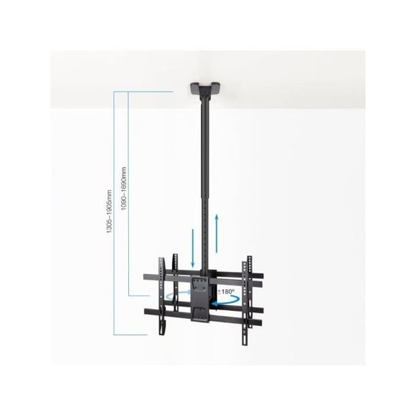 Takfäste - TOOQ - LPCE2286TSLI-XL-B - För 2 skärmar 43"-86" - Svart - Metall