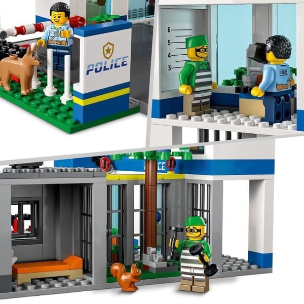 LEGO® City 60316 polisstation, leksakshelikopter, polisbil, hundminifigur, leksakssopbil