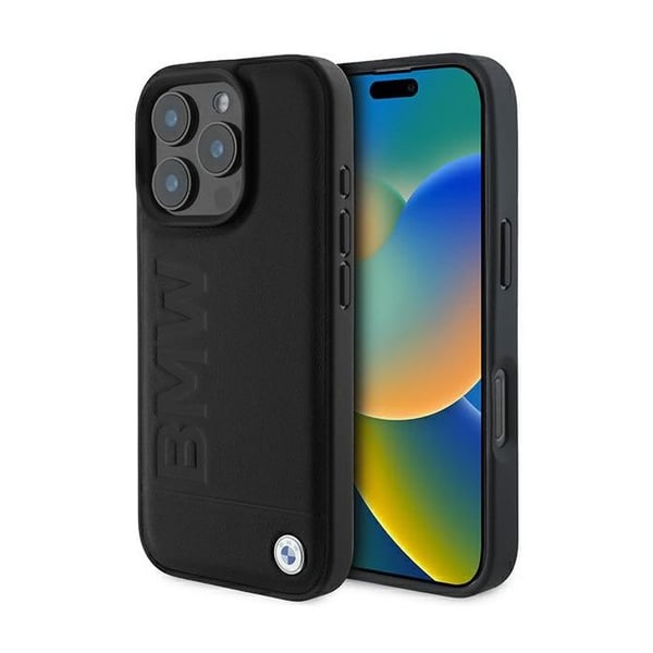 Hårdshell Bmw Bmhmp16Xsllbk För Iphone 16 Pro Max 6,9 Tum (Svart/Svart) I Läder Med Varmtryck Och Magsafe