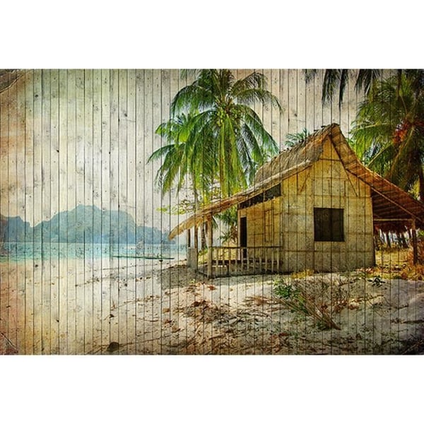 Tapet strand M1-No.60939 flerfärgad digitaltryck palmer hav