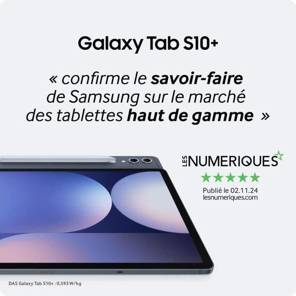 SAMSUNG Galaxy Tab S10+ 12,4" Wifi 512 GB Grå