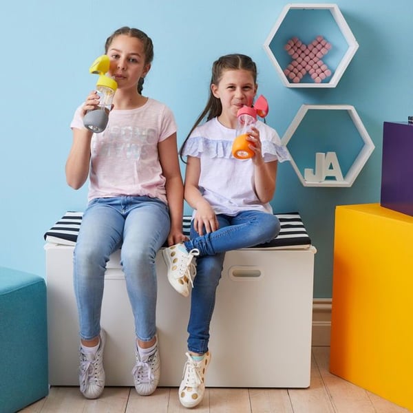 B.box Flaska med sugrör 450 ml lilas pop