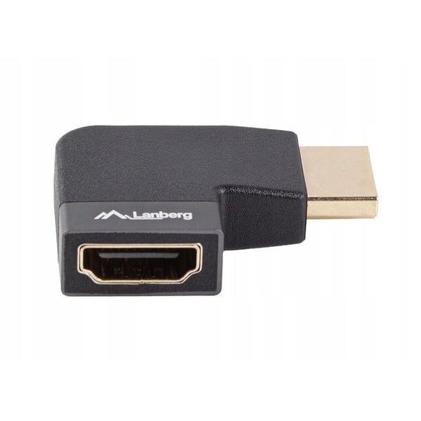 HDMI-adapter - LANBERG - 8K - Aluminium Silver - Vänster vinkel - HDMI(H) till HDMI(M)
