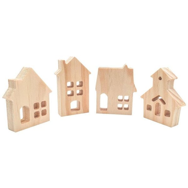 MégaCréa DIY - Trähus att ställa i 7 till 8 cm 4 stycken