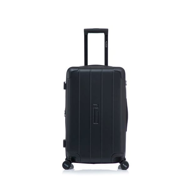 Mellanstor resväska 65 cm med hyllor | TSA-lås | Ultra-resistent ABS | 360-graders hjul | Svart