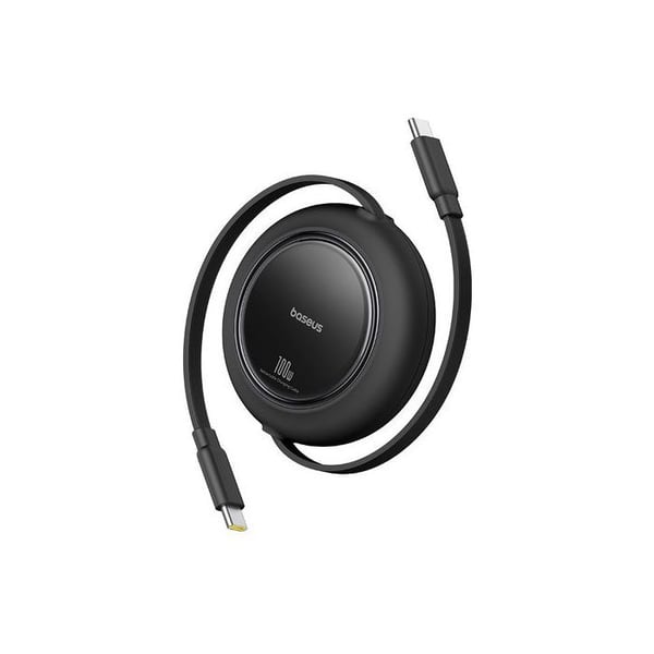 USB-C - USB-C-kabel 100 W 1,5 m utdragbar svart Free2Pull BASEUS