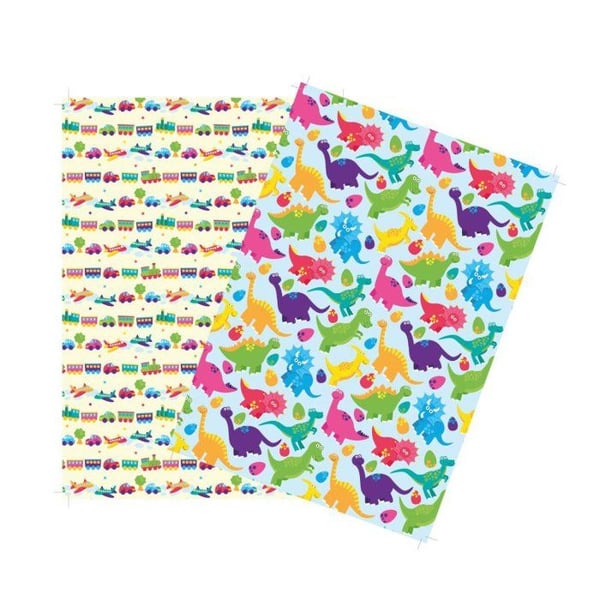 MégaCréa DIY - Washi-papper Klisterpapper A4 2 ark dinosaurie och bil