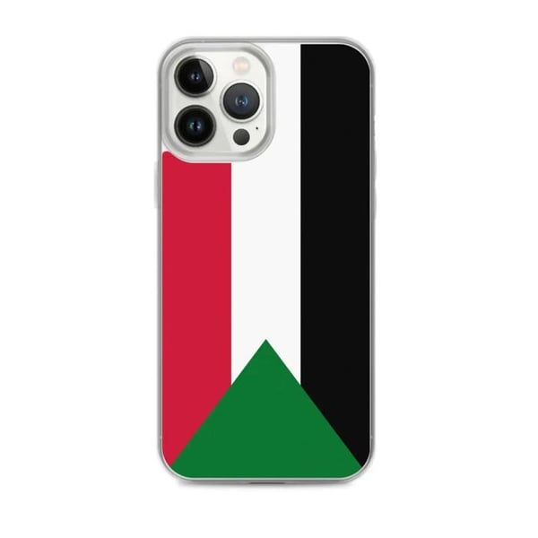 Mobilskal – Sudanflagga – Kompatibel med iPhone 13 Pro Max – Mjuk Fodral – Slitstark och Stötsäker - Silikon - Pixelforma