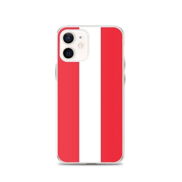 Coque - PIXELFORMA - iPhone 12 - Flagga av Österrike - Fullständig skydd - Mjuk silikon