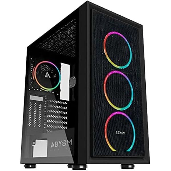 ATX-chassi - ABYSM - Danube - Vit - Härdat glas - 4 ARGB-fläktar ATX-chassi - ABYSM - Danube - Vit - Härdat glas - 4 ARGB-fläktar