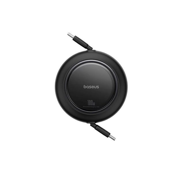 USB-C - USB-C-kabel 100 W 1,5 m utdragbar svart Free2Pull BASEUS