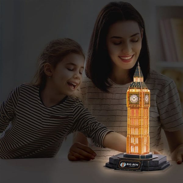 Pussel 3D - Big Ben LED - 32 bitar - Lätt att montera - Inredningsdekoration
