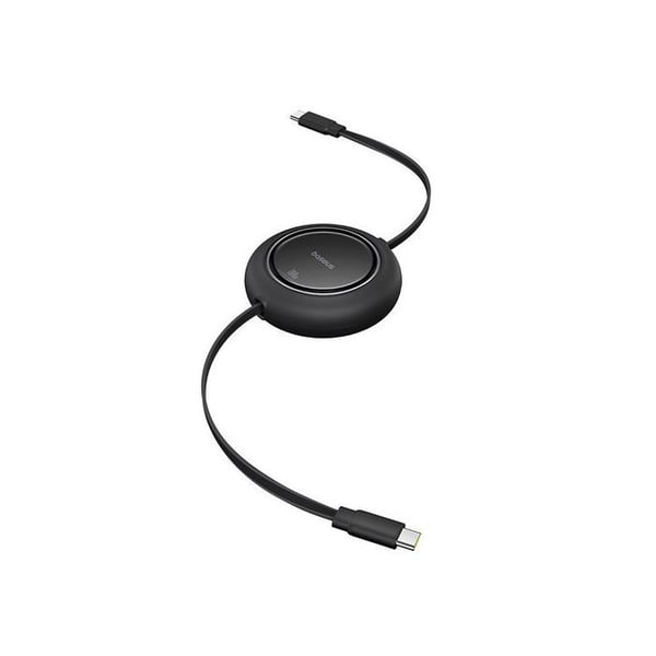 USB-C - USB-C-kabel 100 W 1,5 m utdragbar svart Free2Pull BASEUS