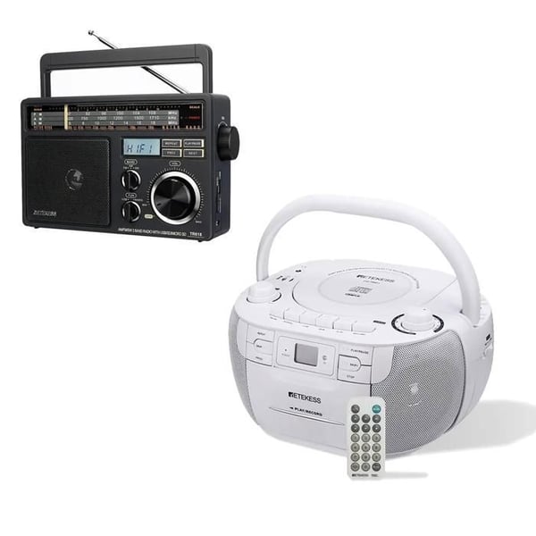Retekess TR618 Bärbar Radio, med TR621 Boombox Radio CD, Lätt att använda, för hemmabruk, lämplig för äldre.