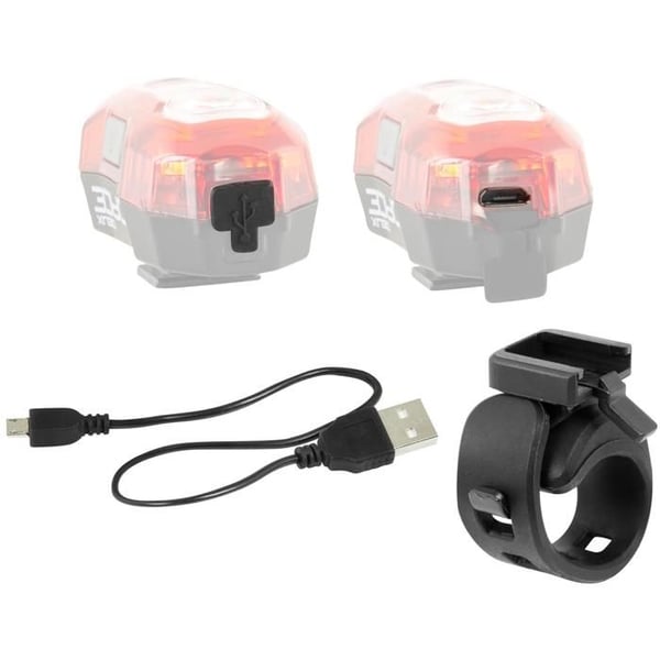 Cykelbakhorn - FORCE - Två 5 × LED - 40 lm - Uppladdningsbart batteri - USB