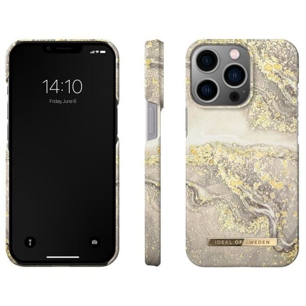 Coque Fashion pour iPhone 13 Pro - Sparkle Greige Marble iDeal of Sweden