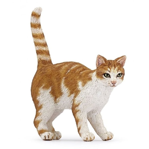 Röd kattfigur - PAPO - Papo hundar och katter - Vit och orange - Barn 3 år+