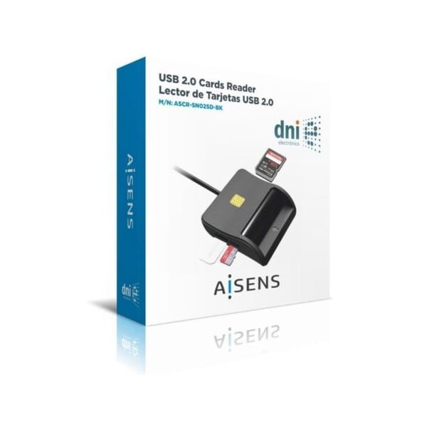 AISENS KORTLÄSARE DNI SIM SD Micro SD MMC RS-MMC MMC Micro SVART