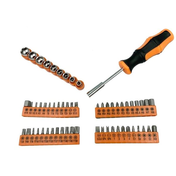 Universella hylsor och bitar - 9 delar 1/4'' - 5-13 mm - Universellt stöd - 48 bitar