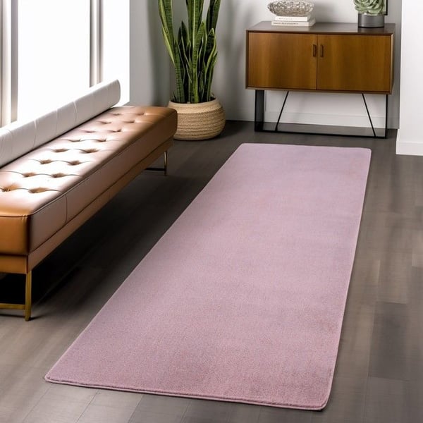 Melis Hemmatta i storlek färg Rosa 160 cm rund modern Vardagsrum sovrum Kök mjuk Tvättbar halkfri