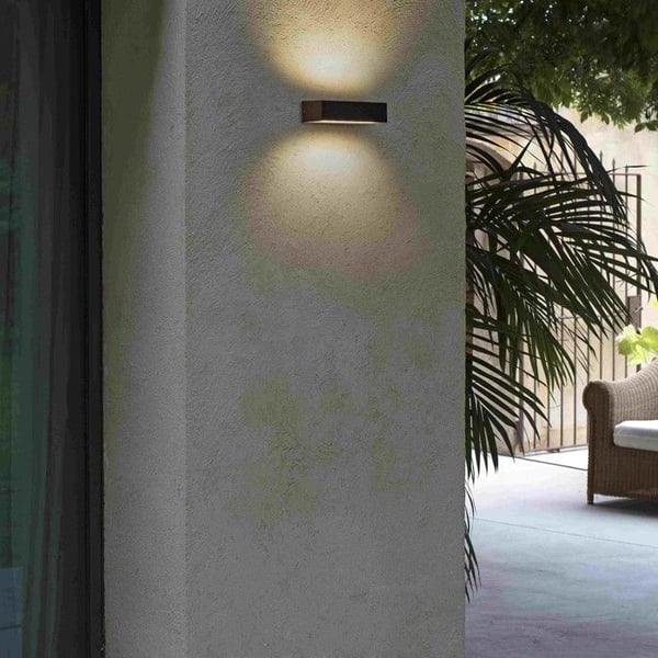 LED utomhusvägglampa Faro Doro Rust Aluminium 71902 - Trädgård