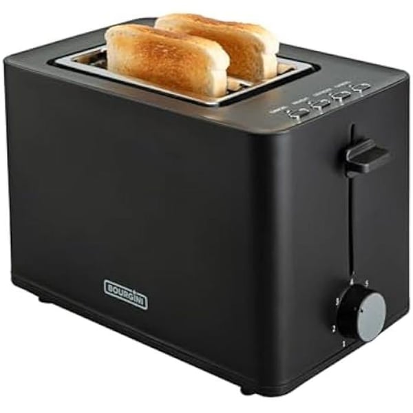 Brödrost - BOURGINI - Toast - 850W - Extra breda fack - Inkluderade smörgåsklippare