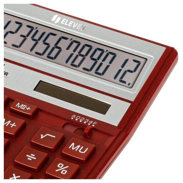 Lommeregner - ELEVEN - SDC888XRDE - Rødt display med 12 cifre - Batteridrift