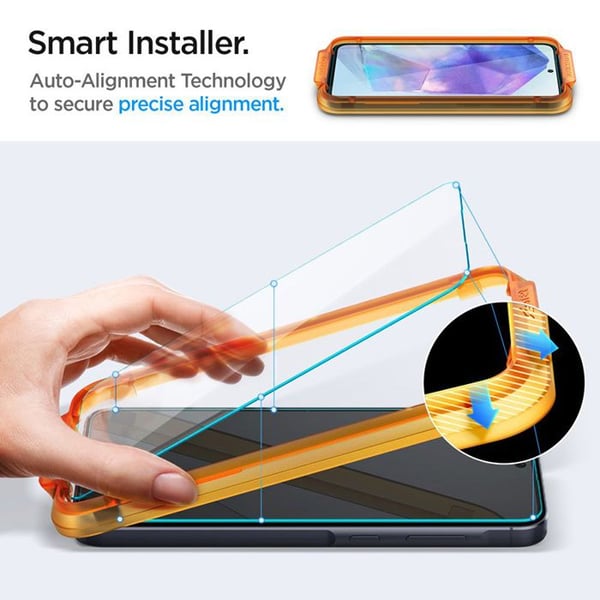 Spigen Alm Glas.TR Sæt med 2 beskyttelsesfilm i hærdet glas til Samsung Galaxy A55 5G (Gennemsigtig)
