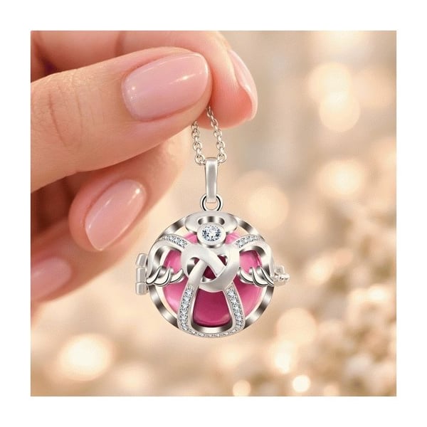 Burgraviditetsbola set med änglakristaller med rosa boll
