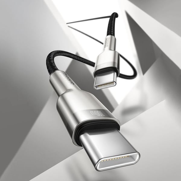 Typ C Kabel - Baseus - 100W - 1m - Snabbladdning - Kompatibel med telefoner och datorer