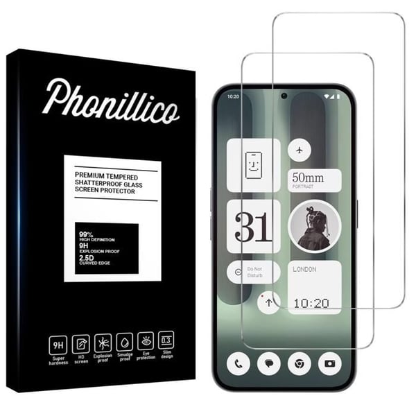 Skärmskydd - Phonillico® - Nothing Phone 2A Plus - Härdat Glas - Pack om 2 - Repellents mot Repor