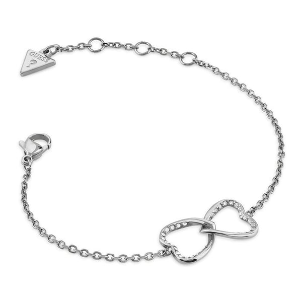 GUESS Silverarmband för kvinnor - Mon Amour Two Hearts Armband S Rhodium 278194