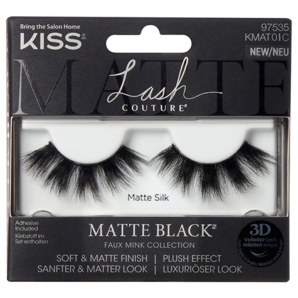 Faux ögonfransar - KISS - Lash Couture - Volym 3D - Mat svart - Lim inkluderat