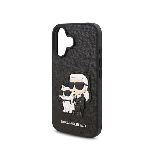 Coque - KARL LAGERFELD - iPhone 16 Plus - Svart - PU saffianoeffekt - Elegant skydd