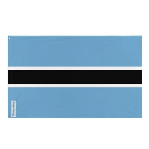 Botswanas flagga – 60 x 90 cm – Hållbar polyester – 2 metallöglor – Inomhus / Utomhus – Pixelforma