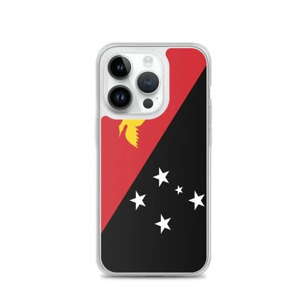 iPhone-skal - Papua Nya Guinea - Flagga - Mjuk - Flerfärgad - Vertikal