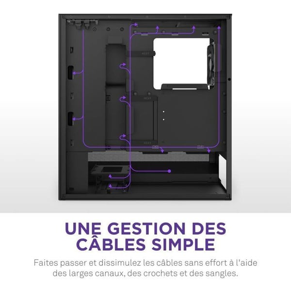 Medeltorn kompakt ATX - NZXT - CC-H52FB-R1 - H5 Flow RGB med inkluderade RGB-fläktar - Svart
