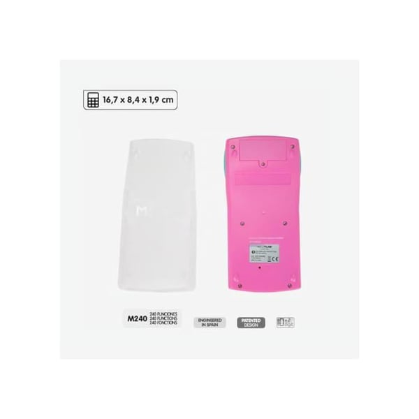 Vetenskaplig kalkylator - MILAN - M240 - Rosa/gul gradientfärg - Batteridriven - Ergonomisk