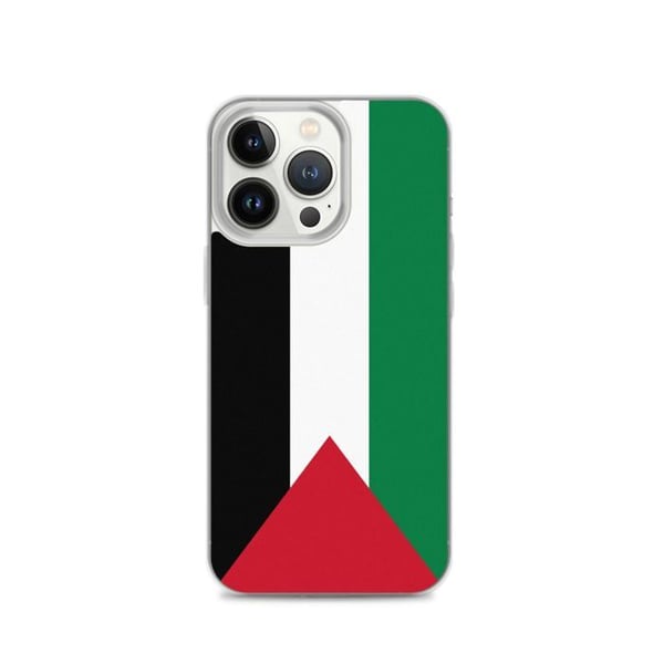 Telefonfodral – Palestinas flagga – Kompatibel med iPhone 13 Pro – Mjukt fodral – Slitstarkt och stötabsorberande - Silikon - Pixelforma