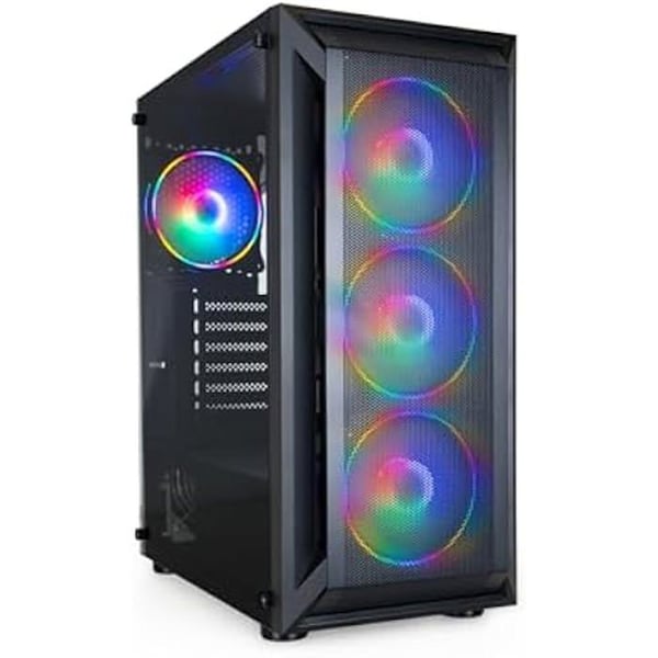 TOOQ TQGCC101-B - RAGNÄROK ATX/MicroATX/Mini-ITX Gaming Semi-Tower Case, härdat glas, 4 RGB-fläktar ingår, svart TOOQ TQGCC101-B - RAGNÄROK ATX/MicroATX/Mini-ITX Gaming Semi-Tower Case, härdat glas, 4 RGB-fläktar ingår, svart