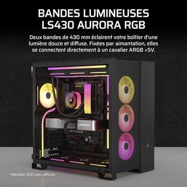 RGB-ljusremsor - CORSAIR - LS430 - 430mm - 40 RGB-lysdioder - Magnetfäste