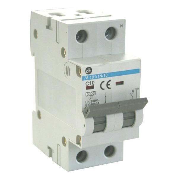 Magnetotermiskt säkringsblock - ELECTRO DH - 78.101/1N/10 - 10 A - 230 VAC - Skydd för hushållscirklar
