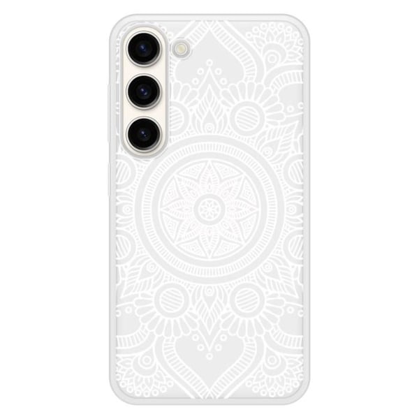 Silikonförstärkt skal med mandala-mönster, kompatibelt med Samsung Galaxy S23, vit Silikonförstärkt skal med mandala-mönster, kompatibelt med Samsung Galaxy S23, vit