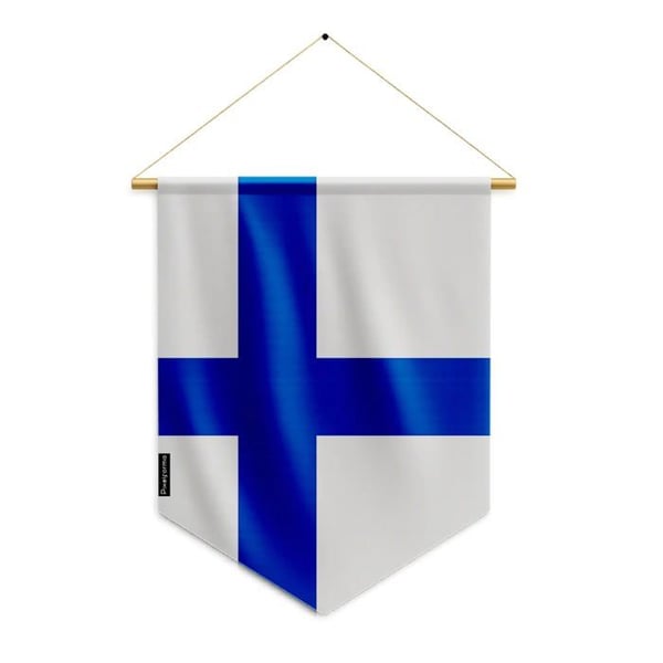 Fanion – Finlands flagga – 30 x 45 cm – Polyester – Att hänga – Pixelforma